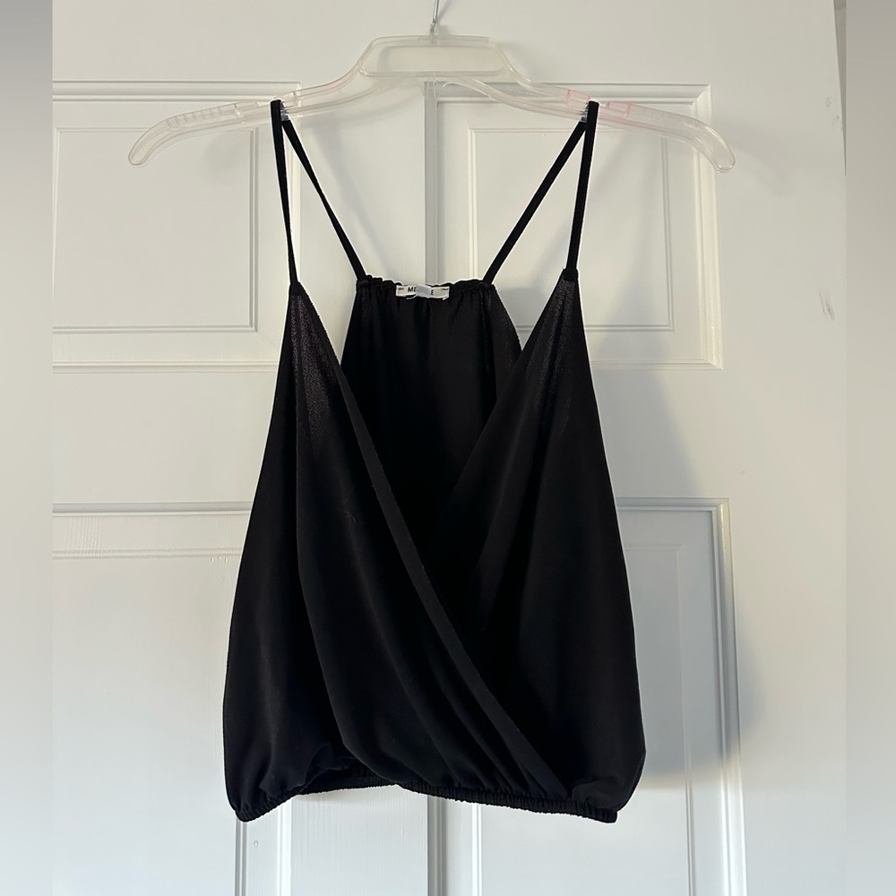 Brandy Melville Black Open Front Top